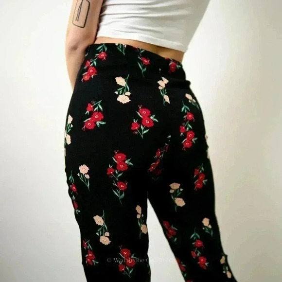 F21 Floral Wide Leg Pants - S - Picture 7 of 9